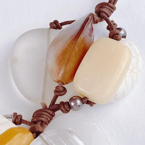 Silpada Sterling Cluster Necklace Quartz Magnesite Calcite Pearl Cord N2201 - Picture 8 of 13